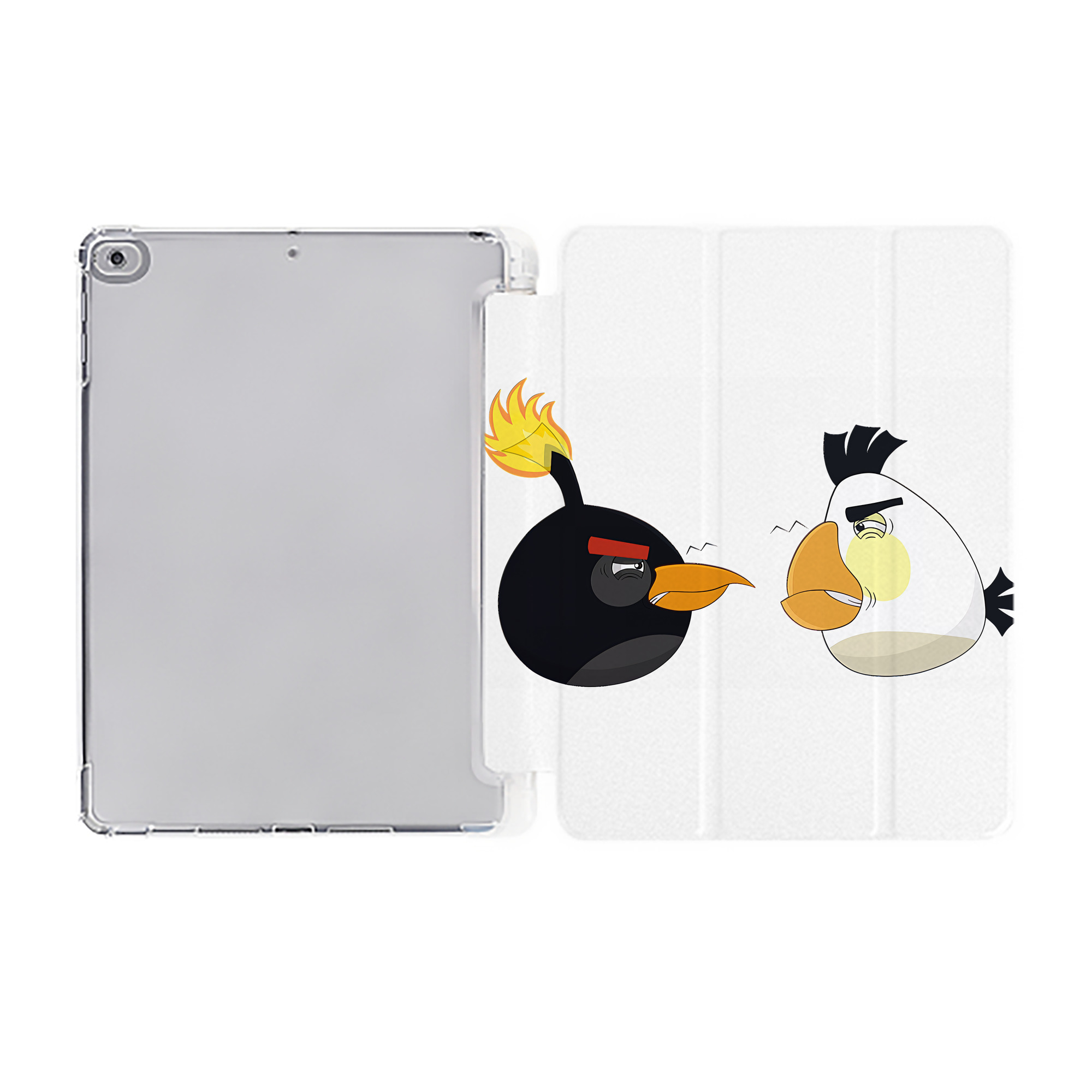 （画像用） Angry Birds アングリーバード IPad ケース ペン収納付き 三つ折りスタンド PUレザー×シリコン 対応機種9.5/10.5/10.9インチ
